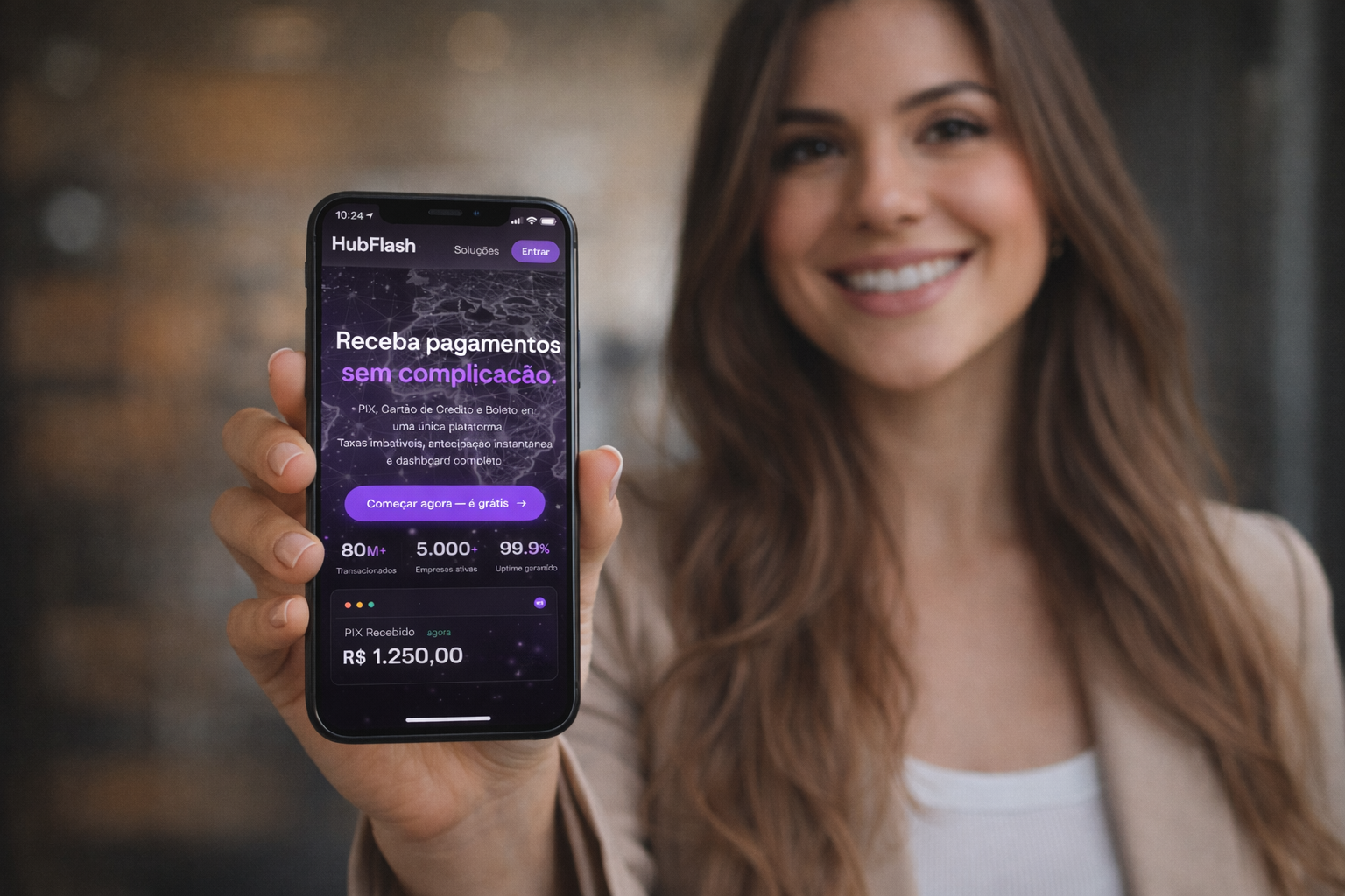 App HubFlash no celular